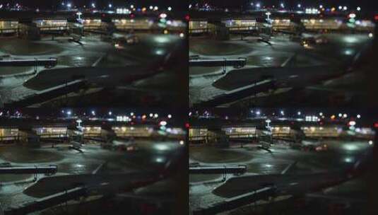 夜晚的机场延时镜头高清在线视频素材下载