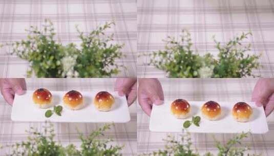 中式甜品蛋黄酥 (1)高清在线视频素材下载
