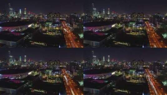 北京商业区的延时夜间高清在线视频素材下载