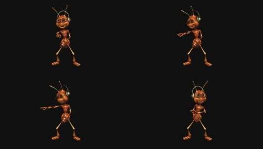 卡通蚂蚁在跳舞高清在线视频素材下载