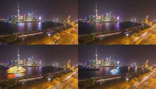 上海夜景延时高清在线视频素材下载