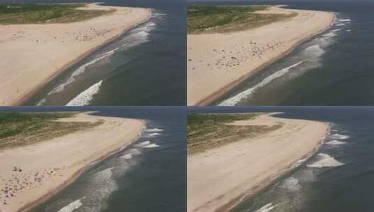 海浪冲击着海滩高清在线视频素材下载