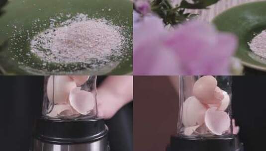 【镜头合集】蛋壳粉粉碎机料理机搅拌机高清在线视频素材下载