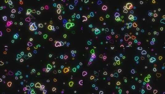 彩色霓虹爱心粒子背景视频高清在线视频素材下载