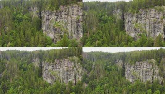 悬崖峭壁上的树木高清在线视频素材下载