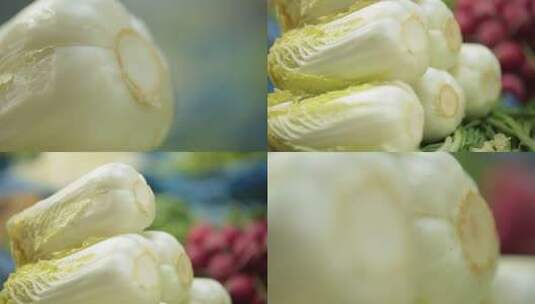 【镜头合集】农贸市场特写大白菜高清在线视频素材下载