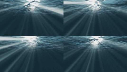唯美水下海底世界波光粼粼阳光散射高清在线视频素材下载