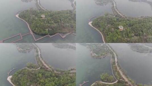 湖南长沙梅溪湖生态城航拍高清在线视频素材下载