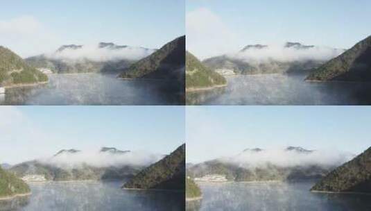 太平湖清晨云雾高清在线视频素材下载
