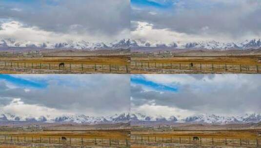 喀什塔县的雪山高清在线视频素材下载