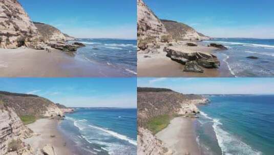 智利大海沙滩航拍高清在线视频素材下载