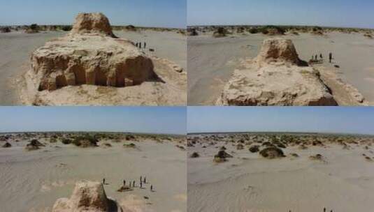 荒漠中残存的古城遗址高清在线视频素材下载