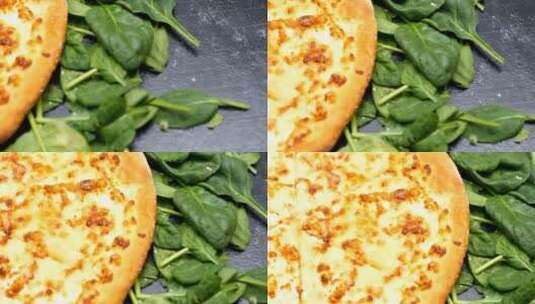 沙拉叶奶酪披萨高清在线视频素材下载