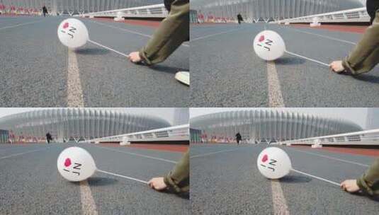 济南地标建筑，气球爱心表白济南高清在线视频素材下载