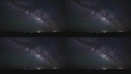 漫天繁星草原夜空银河系星空延时生态环境高清在线视频素材下载