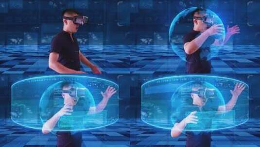 VR虚拟现实元宇宙互动体验高清在线视频素材下载