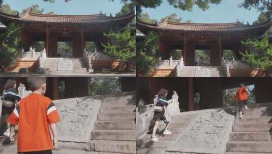 龙雕台阶视频云南建水文庙龙雕石阶高清在线视频素材下载