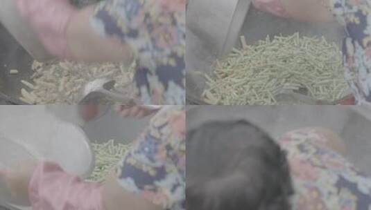 东北农村夏天宴席制作羊汤LOG高清在线视频素材下载