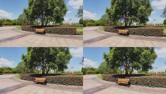 烈日下的公园长椅高清在线视频素材下载