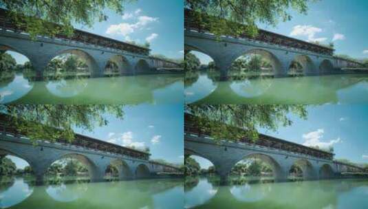 广西桂林山水延时摄影七星公园花桥高清在线视频素材下载