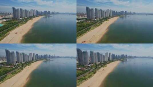 航拍厦门环东海域景观高清在线视频素材下载