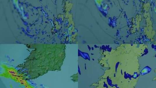 爱尔兰气象局气象降雨等数据地图统计高清在线视频素材下载