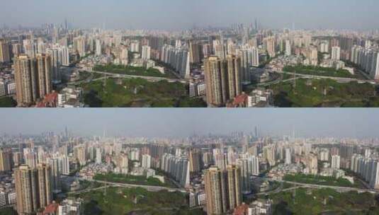 广州市城区繁华都市风光航拍高清在线视频素材下载