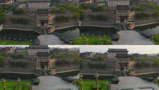 陕西西安城墙永宁门高清在线视频素材下载