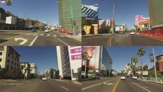 汽车行驶视角拍摄的城市交通高清在线视频素材下载
