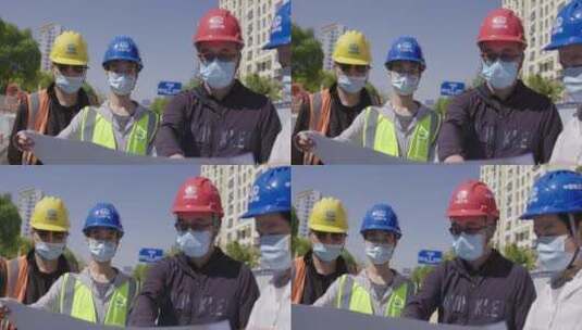 中国中铁铁路工人道路修建高清在线视频素材下载