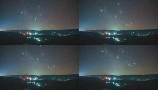 8K桂林丹霞地貌星空星轨延时高清在线视频素材下载