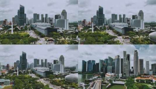 新加坡海湾附近的现代建筑高清在线视频素材下载