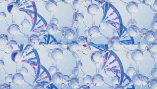 球形分子中的DNA3D渲染高清在线视频素材下载