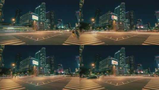 韩国首尔城市街头延时摄影高清在线视频素材下载
