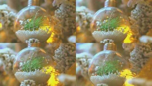 圣诞节节日氛围圣诞树上的装饰灯泡高清在线视频素材下载