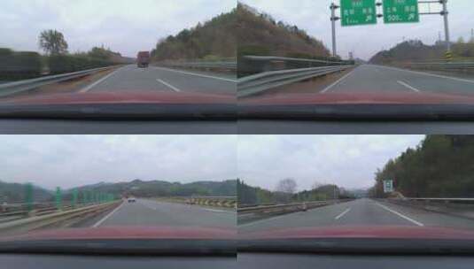 高速公路驾车第一视角延时摄影高清在线视频素材下载