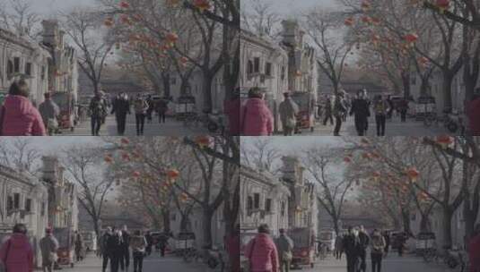 北京街头年味  胡同新年氛围高清在线视频素材下载