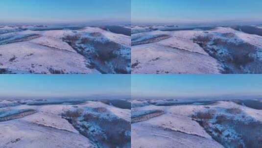 航拍大兴安岭山区雪景风景高清在线视频素材下载