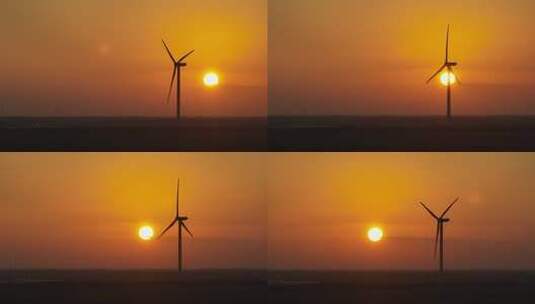 风车中的日出日落高清在线视频素材下载