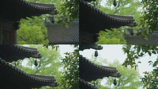 杭州钱王祠春天清明节雨天古建筑自然唯美高清在线视频素材下载