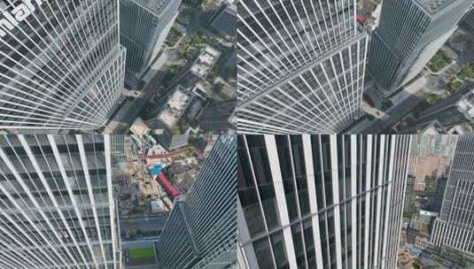 上海北外滩CBD绿地金融广场航拍4K-2高清在线视频素材下载