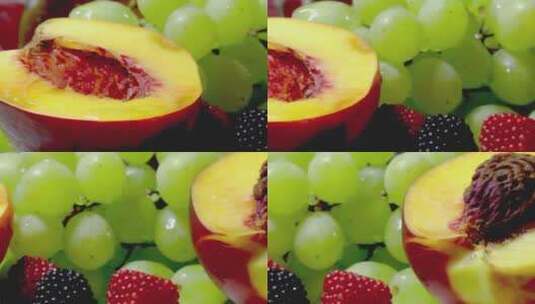 油桃 桃子 青提 葡萄 桃子葡萄高清在线视频素材下载