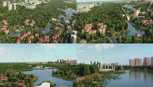 建筑漫游生态城市绿色城市高清在线视频素材下载