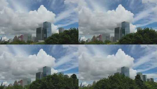深圳城市森林树林草地大厦高楼航拍高清在线视频素材下载