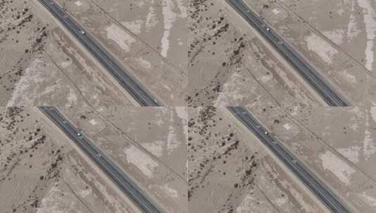 4k航拍新疆沙漠高速高清在线视频素材下载
