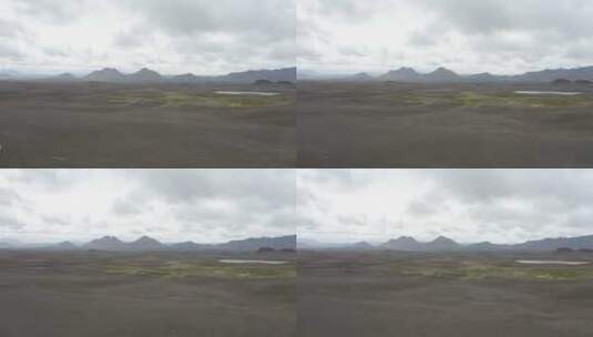 白天冰岛山脉和贫瘠土地的全景。-天线高清在线视频素材下载