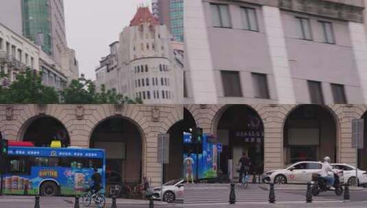 【4K50P】广州复古建筑街道车流高清在线视频素材下载