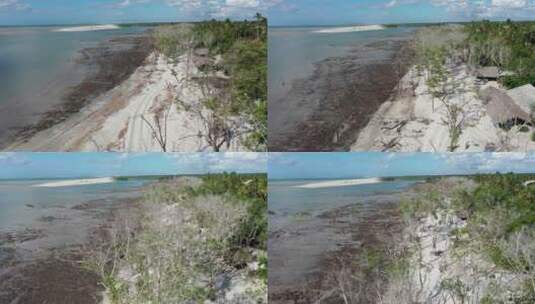 Jericoacoara Ceara巴西。风景优美的沙丘和绿松石雨水湖高清在线视频素材下载