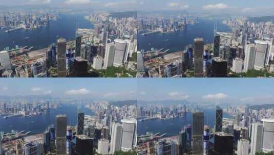 香港港岛中环航拍 晴天城市大景高清在线视频素材下载