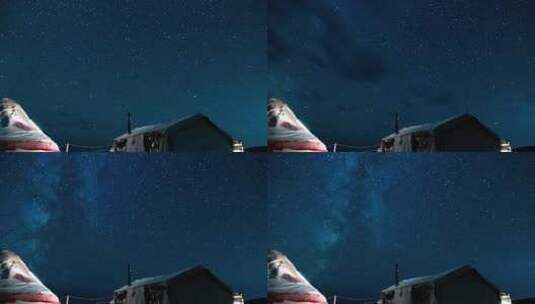 夜间星系的延时拍摄高清在线视频素材下载
